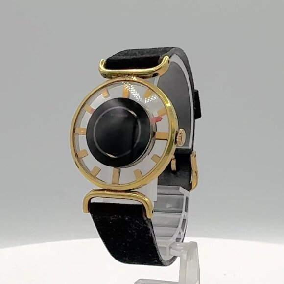 Vintage Juvenia Mystery Dial Men's Mechanical Wristwatch MF6 Swiss Plastic - Picture 2 of 5